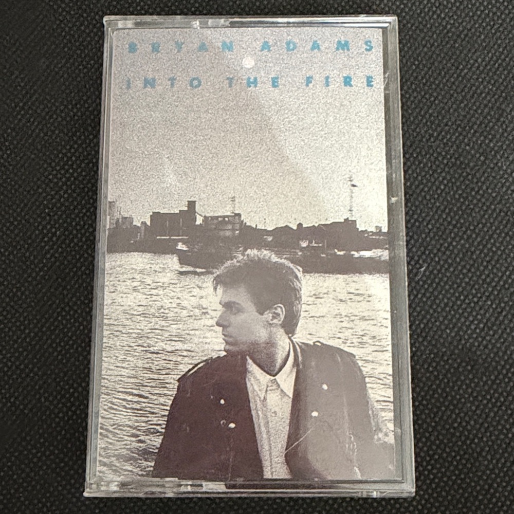 Vintage 80’s cassette tape- album "Into the Fire" by Bryan Adams, released 1987